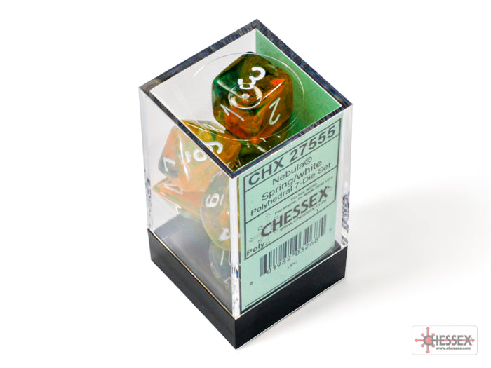 Nebula Polyhedral 7 Dice Set - Luminary Spring White