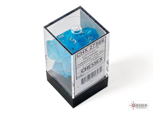 Borealis Polyhedral 7 Dice Set - Luminary Sky Silver