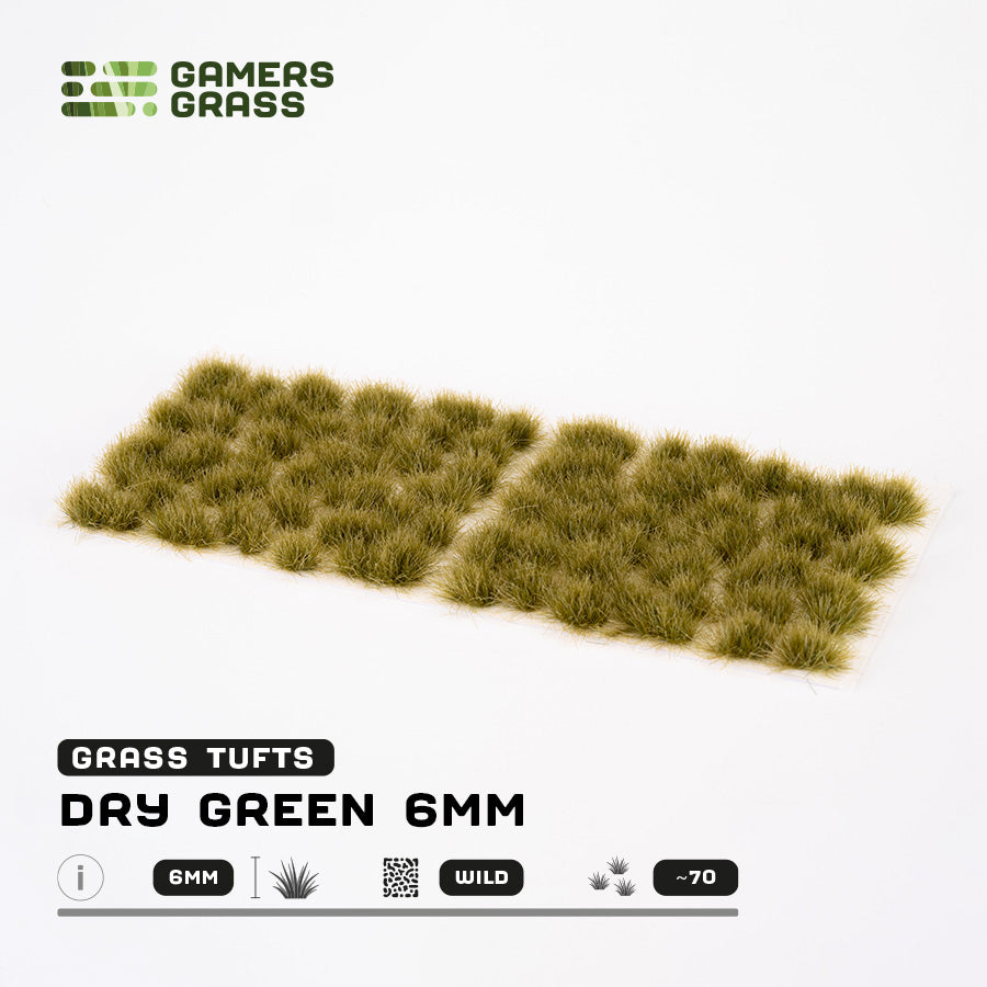 Gamer's Grass Dry Green 6mm Tufts Wild