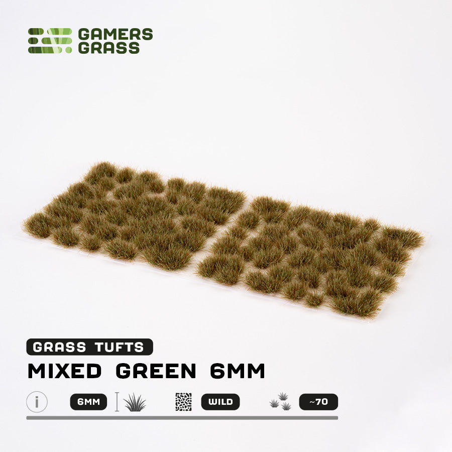 Gamer's Grass Mixed Green 6mm Tufts Wild