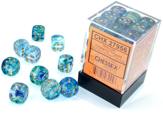 Nebula 12mm D6 Dice Block - Luminary Oceanic Gold