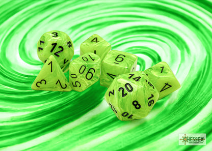 Vortex Polyhedral 7 Dice Set - Bright Green w/Black