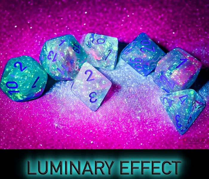 Nebula Polyhedral 7 Dice Set - Luminary Wisteria/White