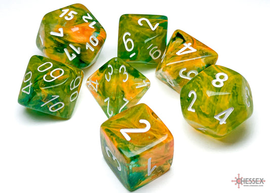 Nebula Polyhedral 7 Dice Set - Luminary Spring White