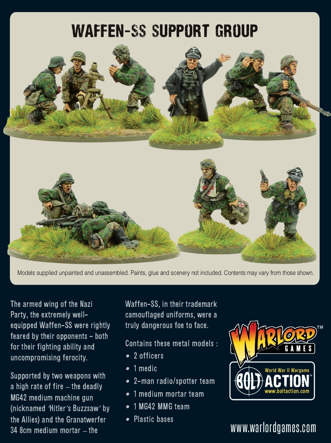 Waffen-SS Support Group (HQ, Mortar & MMG)