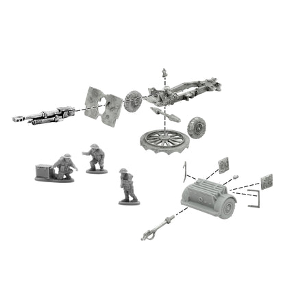 25 pdr anti-tank gun with British infantry (winter) crew