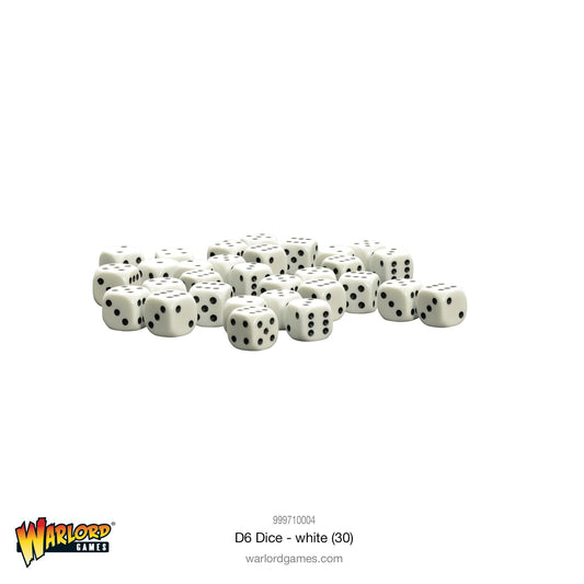 D6 Dice 10mm - white (30)